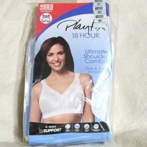 Playtex 18 Hour Bra White 40DDD Comfort Cushion Straps Tagless